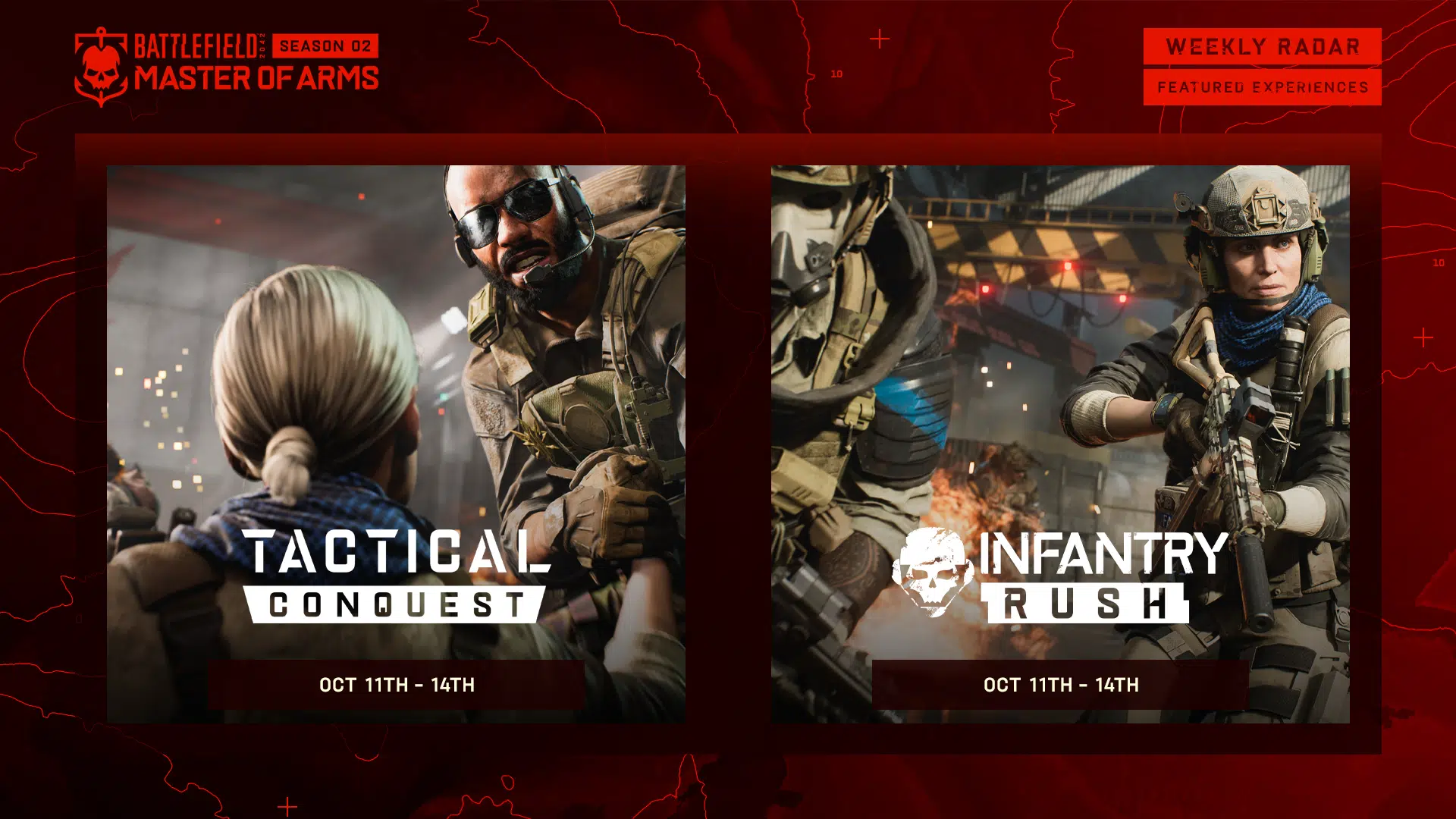 s2-w7-weeklyradar-featuredexperiences-png Battlefield 2042 weekly missions for October 11