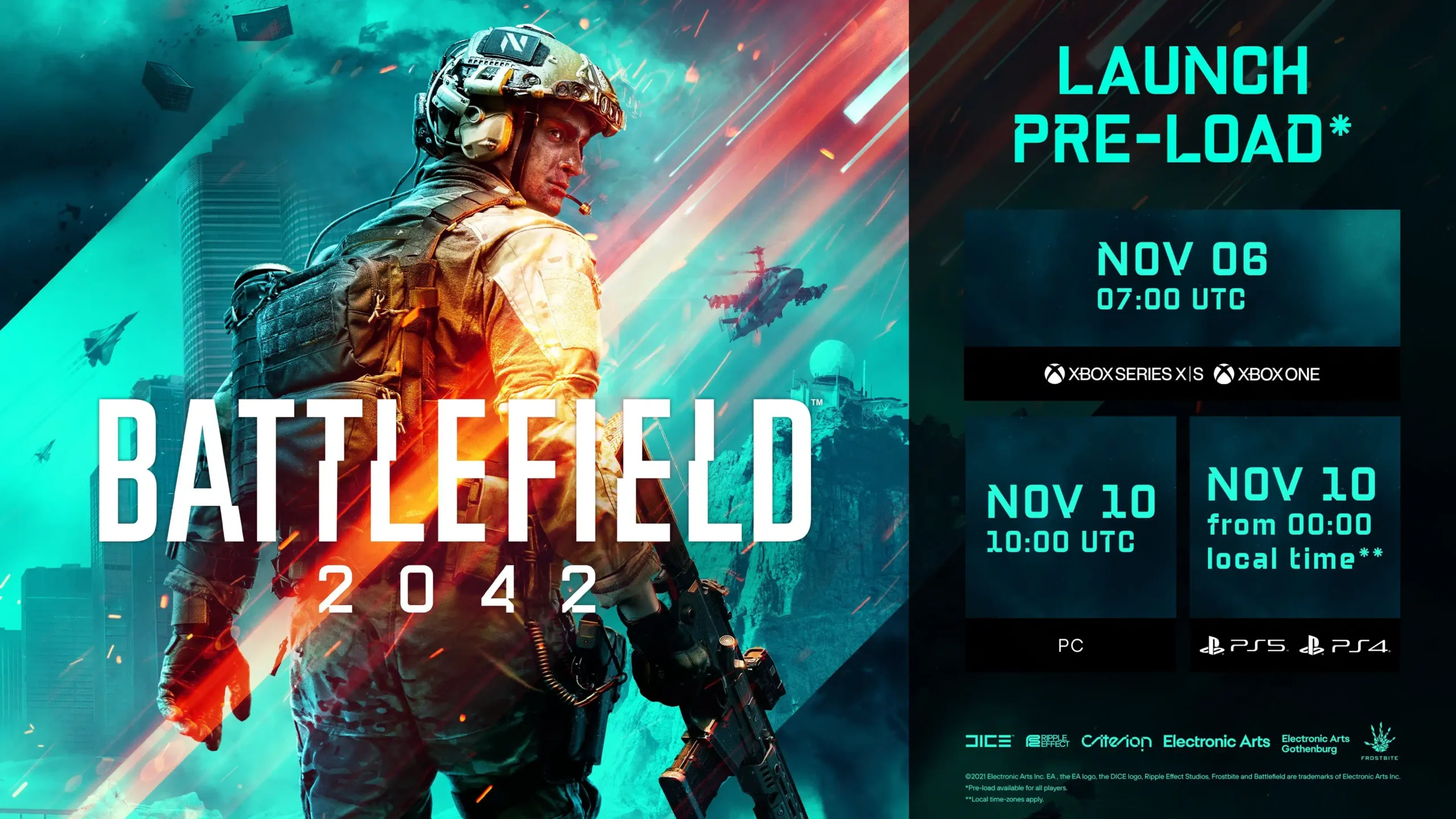 Battlefield 2042: Pre-Load-Zeiten (global) bekannt gegeben